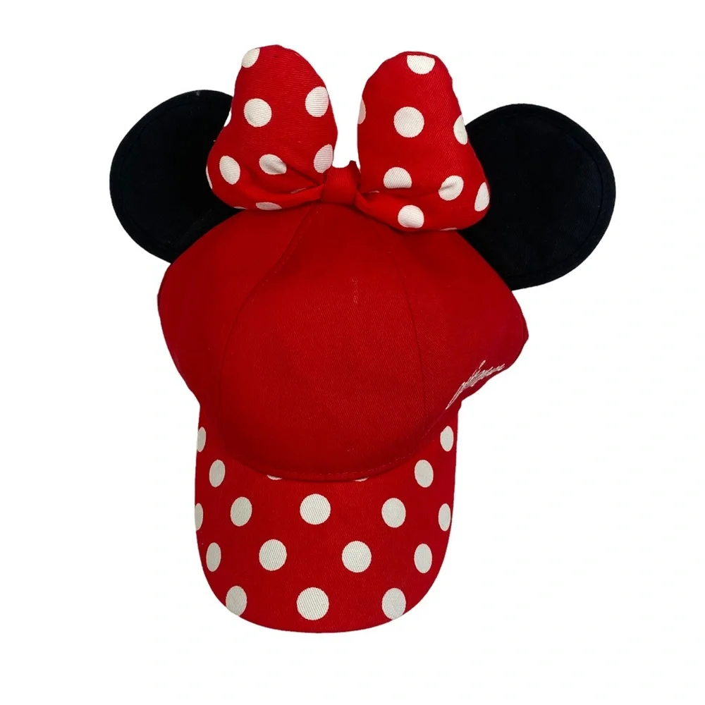 Disney Parks Minnie Mouse Youth Kid Hat Authentic Red Polka Dot